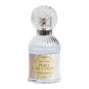 Pochette com spray de ambiente de 30 ml, fragrância Perle de Coco 3 decorações de gesso coloridas, fragrância Perle de Coco 1 porta chaves